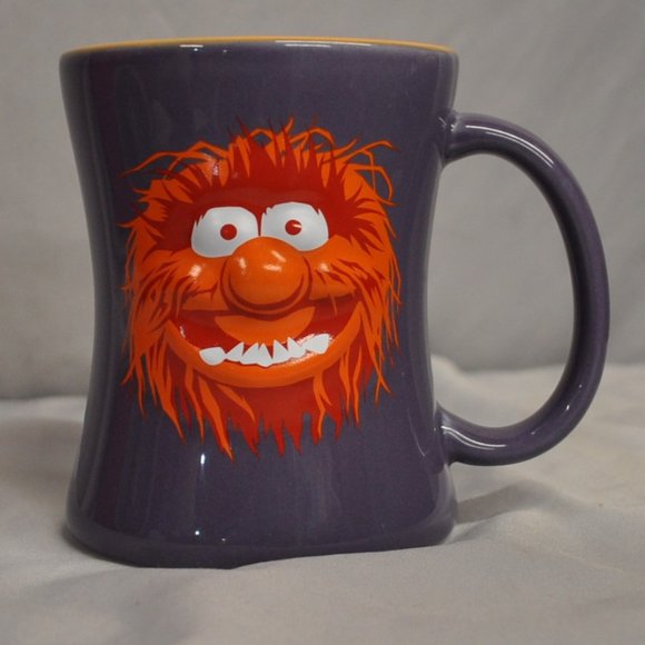 Henson Dining TWO 14 oz mug 3D Fozzie Bear & Animal Muppets Henson (514w) - Picture 3 of 14